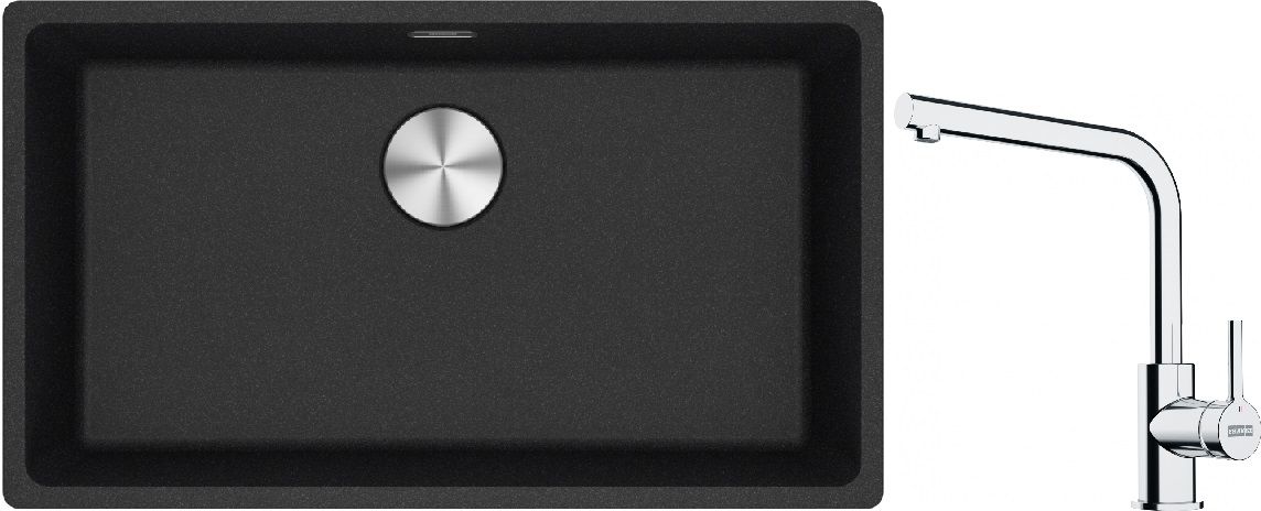 Set Granitspüle Franke Maris 125.0687.261, Küchenarmatur Franke Lina 115.0693.230