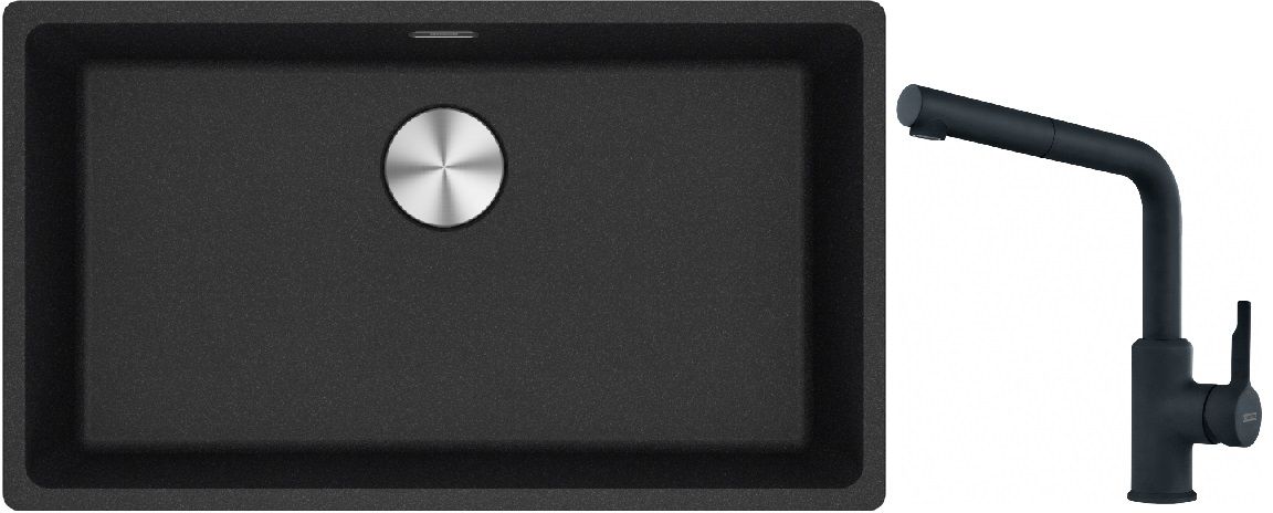Set Granitspüle Franke Maris 125.0687.261, Küchenarmatur Franke Urban 115.0627.523