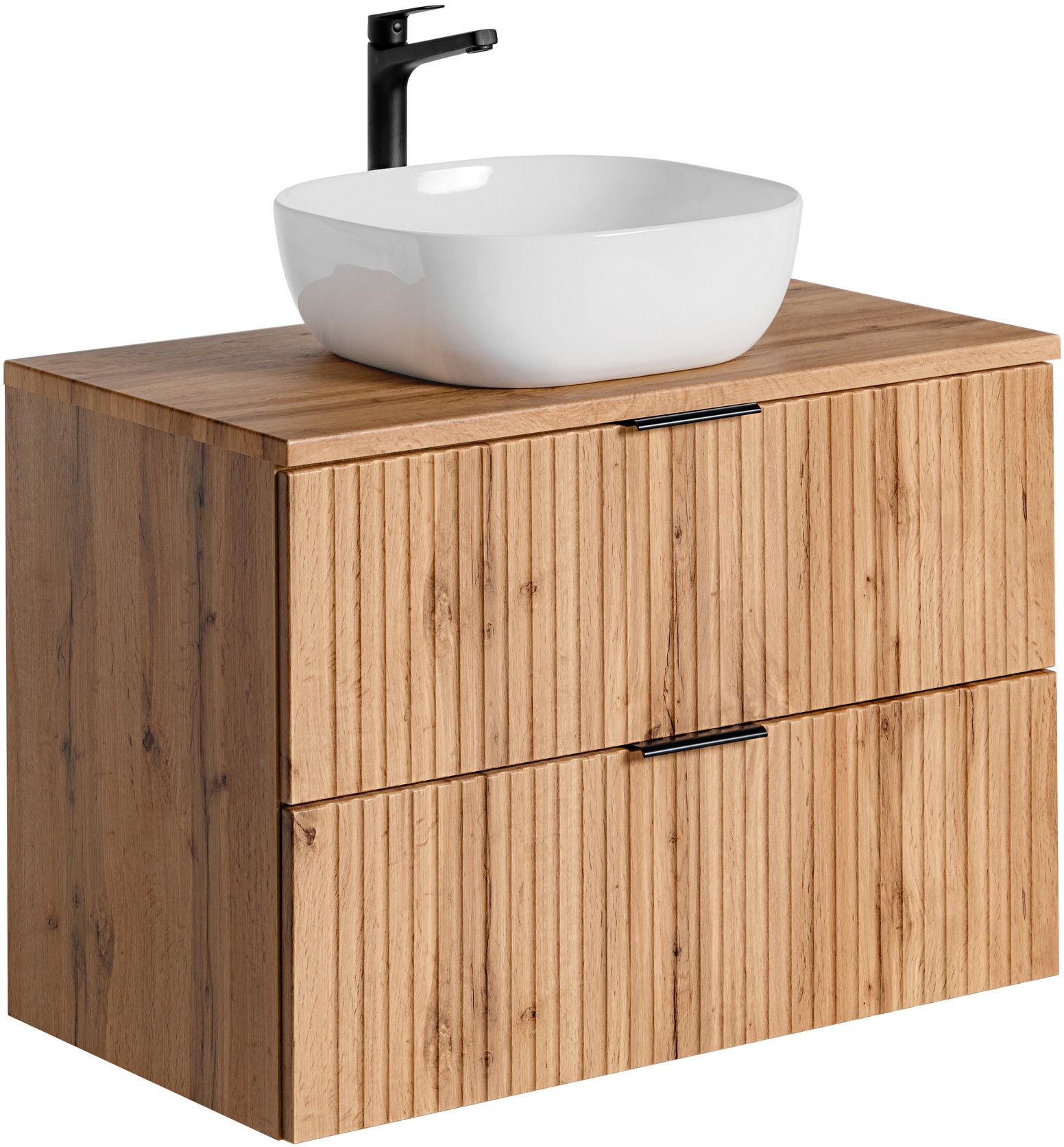Set Kabinett Comad Adel Oak ADEL OAK 82-80-B-2S, Waschbecken Comad Smile UM-6252SMILE40DP, ADEL OAK 89-80-B