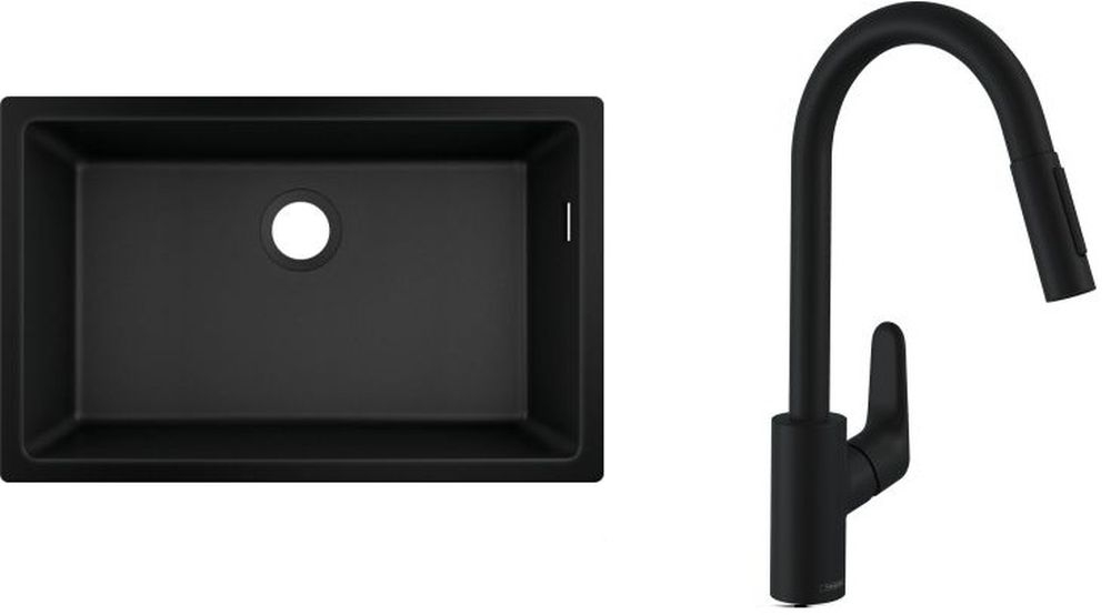 Set Granitspüle Hansgrohe S 51 43432170, Küchenarmatur Hansgrohe Focus 31815670