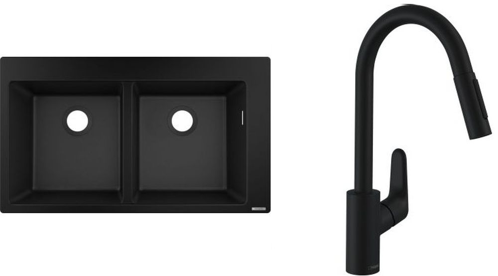 Set Granitspüle Hansgrohe S 51 43316170, Küchenarmatur Hansgrohe Focus 31815670