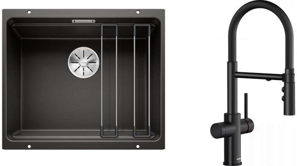 Set Granitspüle Blanco Etagon 500-U 525887, Küchenarmatur Blanco Catris-S 526707