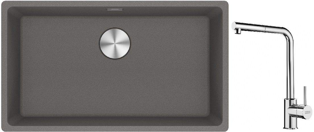 Set Granitspüle Franke Maris 125.0687.262, Küchenarmatur Franke Sirius Side 115.0668.280
