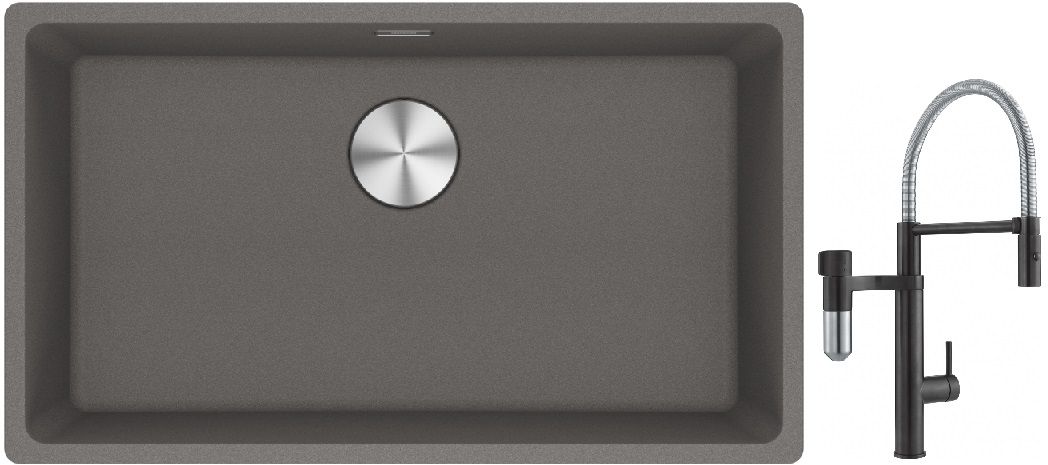 Set Küchenarmatur Franke Vital Semi-Pro 120.0621.313, Granitspüle Franke Maris 125.0687.262