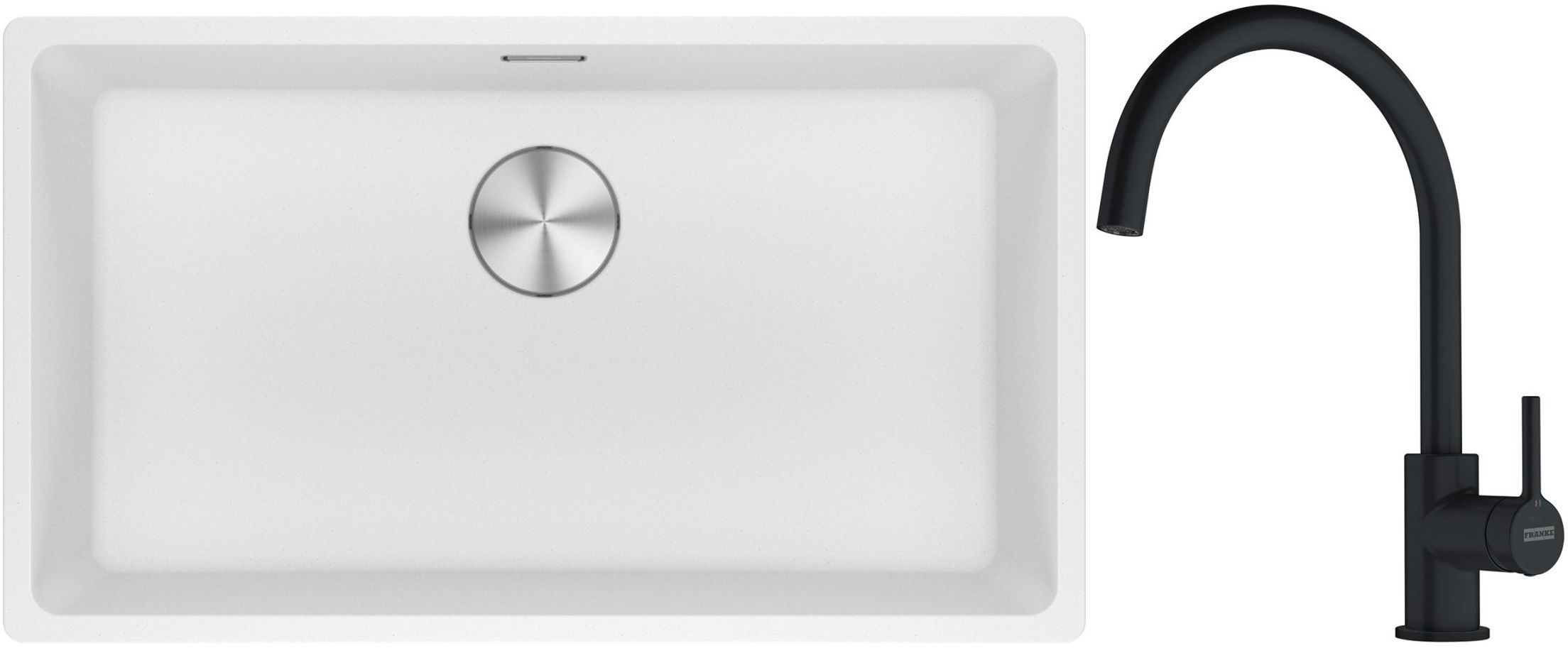 Set Granitspüle Franke Maris 125.0687.263, Küchenarmatur Franke Lina 115.0626.019