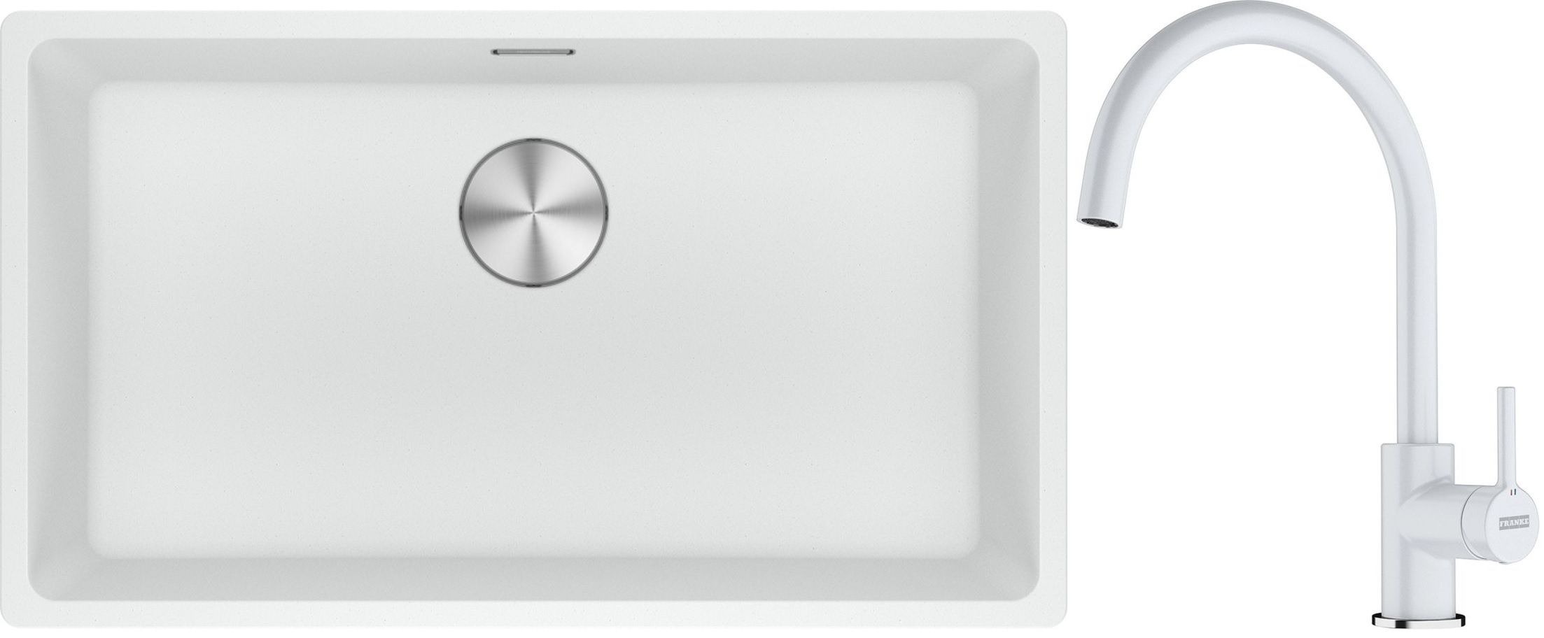 Set Granitspüle Franke Maris 125.0687.263, Küchenarmatur Franke Lina 115.0626.024