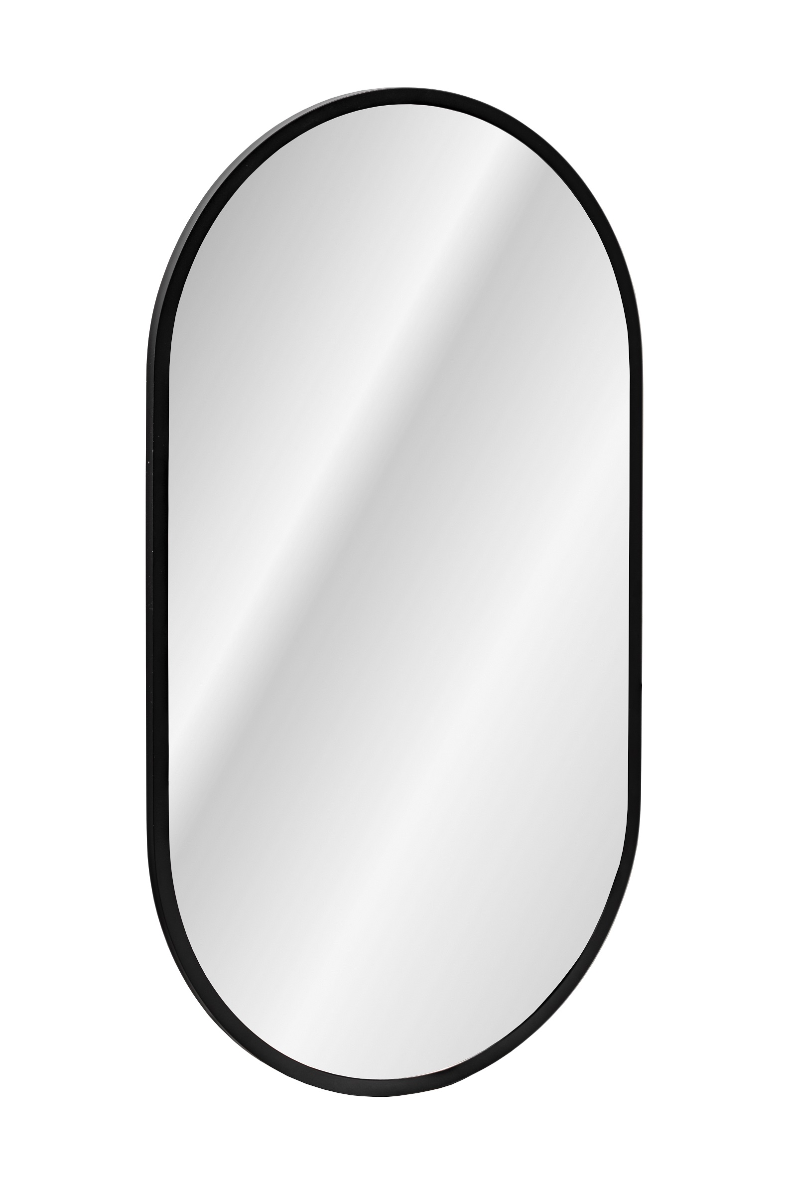 Comad Apollo Spiegel 50x90 cm oval mit Beleuchtung schwarz LUSTRO APOLLO BLACK