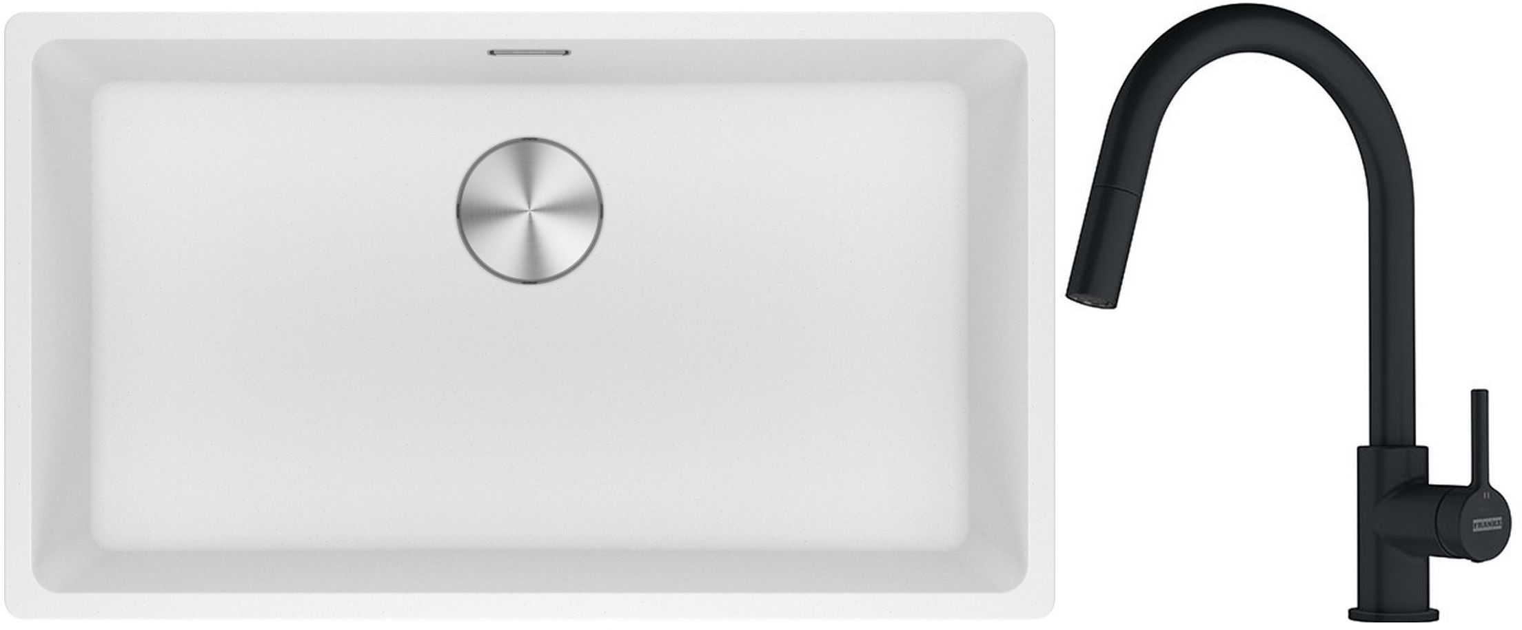 Set Granitspüle Franke Maris 125.0687.263, Küchenarmatur Franke Lina 115.0626.053