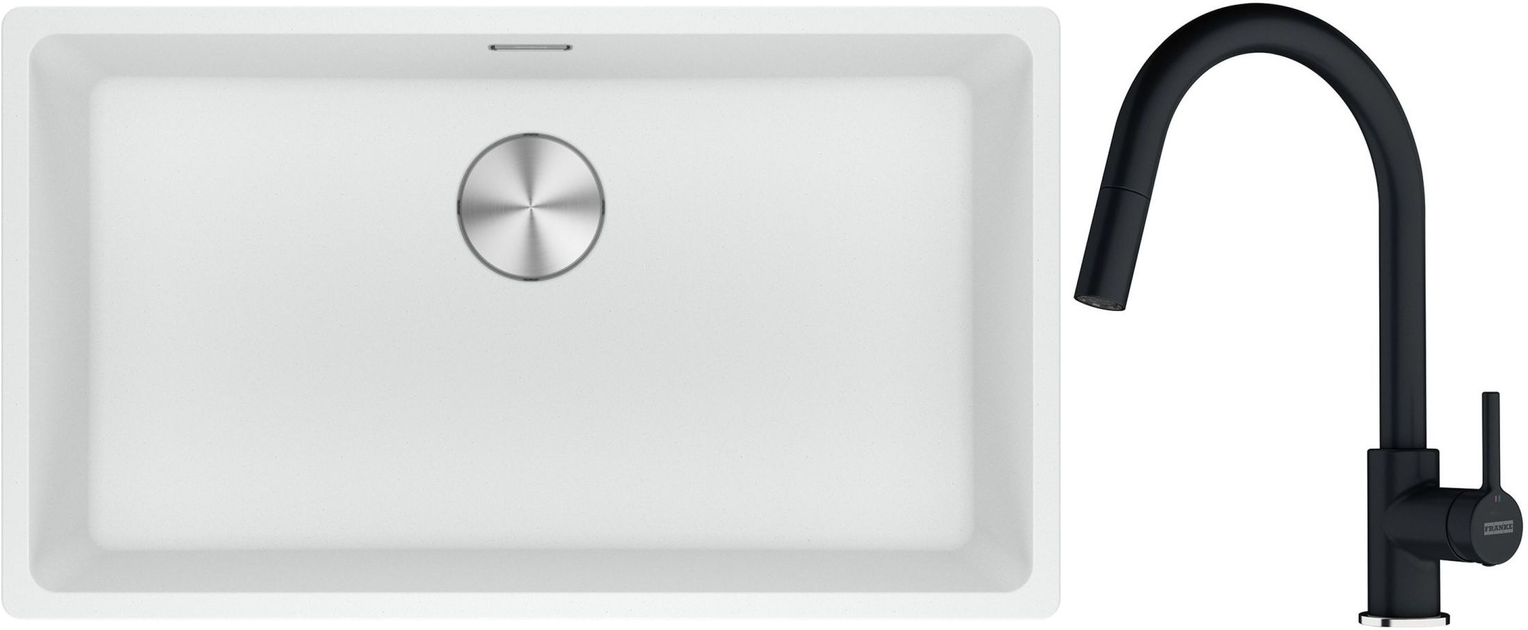 Set Granitspüle Franke Maris 125.0687.263, Küchenarmatur Franke Lina 115.0626.055