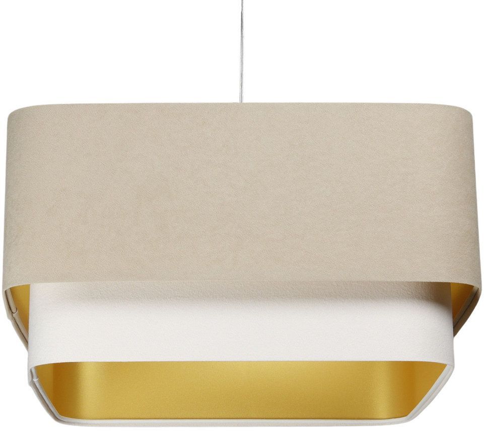 BPS Koncept Kwadro Duo Sue Pendelleuchte 1x60 W weiß-gold-beige KWD-011