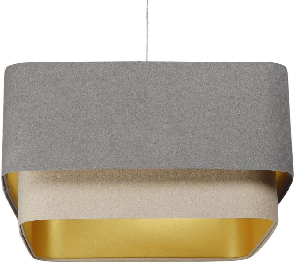 BPS Koncept Kwadro Duo Sue Pendelleuchte 1x60 W gold-grau/aschfarben-beige KWD-015