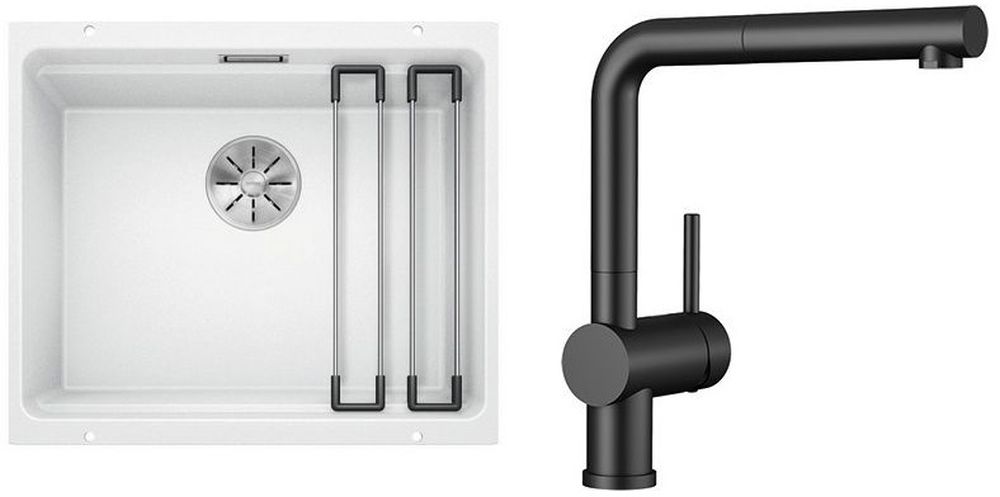 Set Granitspüle Blanco Etagon 500-U 522231, Küchenarmatur Blanco Linus-S 525807