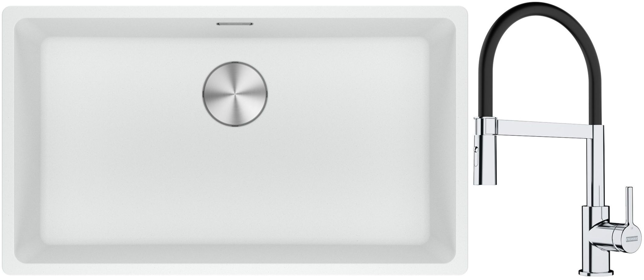 Set Granitspüle Franke Maris 125.0687.263, Küchenarmatur Franke Lina 115.0626.085