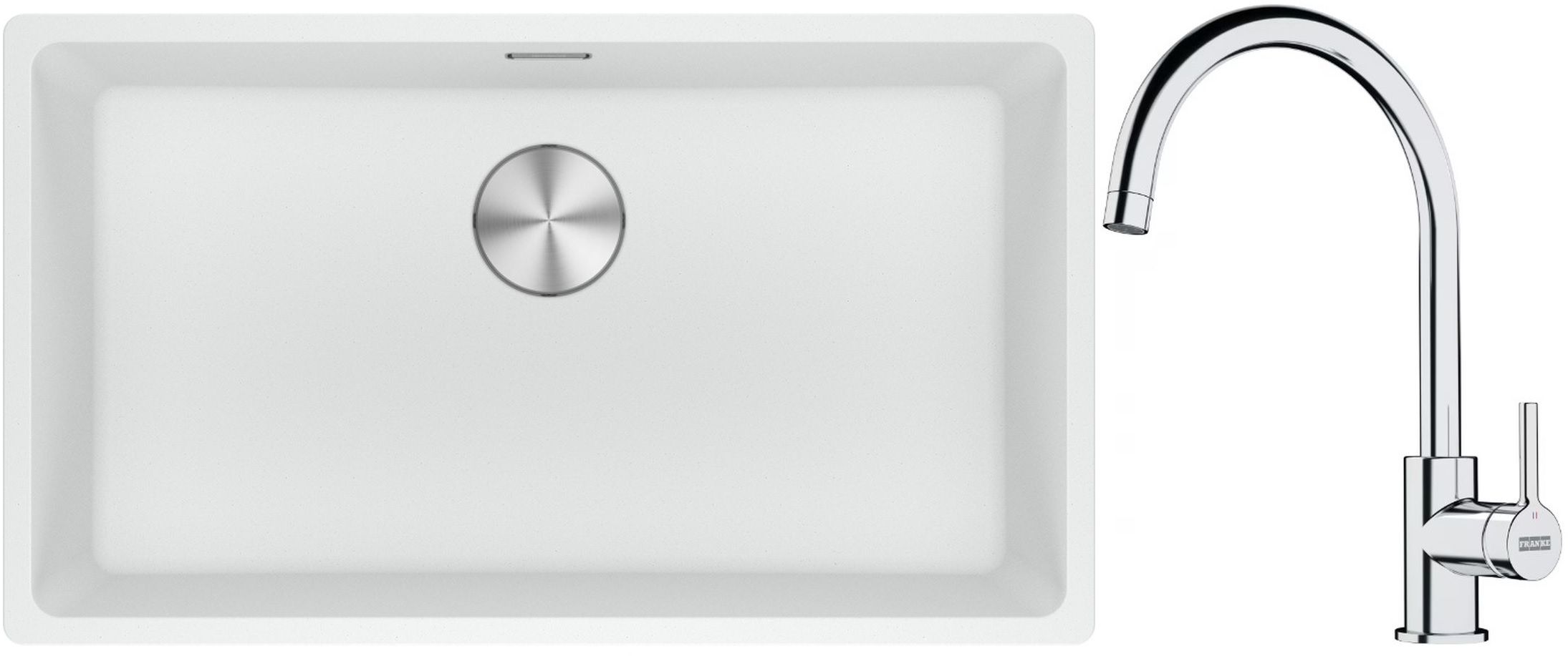Set Granitspüle Franke Maris 125.0687.263, Küchenarmatur Franke Lina 115.0693.228