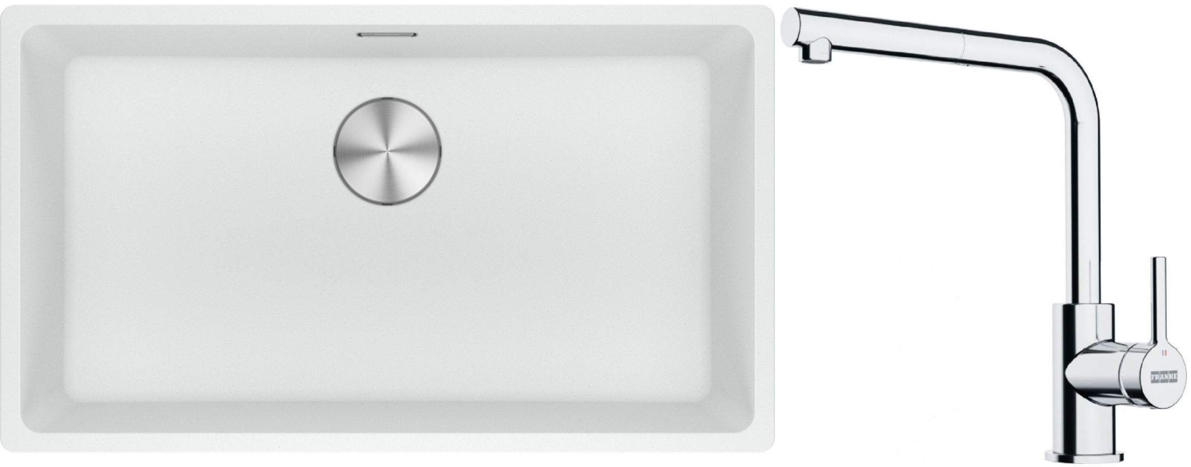 Set Granitspüle Franke Maris 125.0687.263, Küchenarmatur Franke Lina 115.0712.420