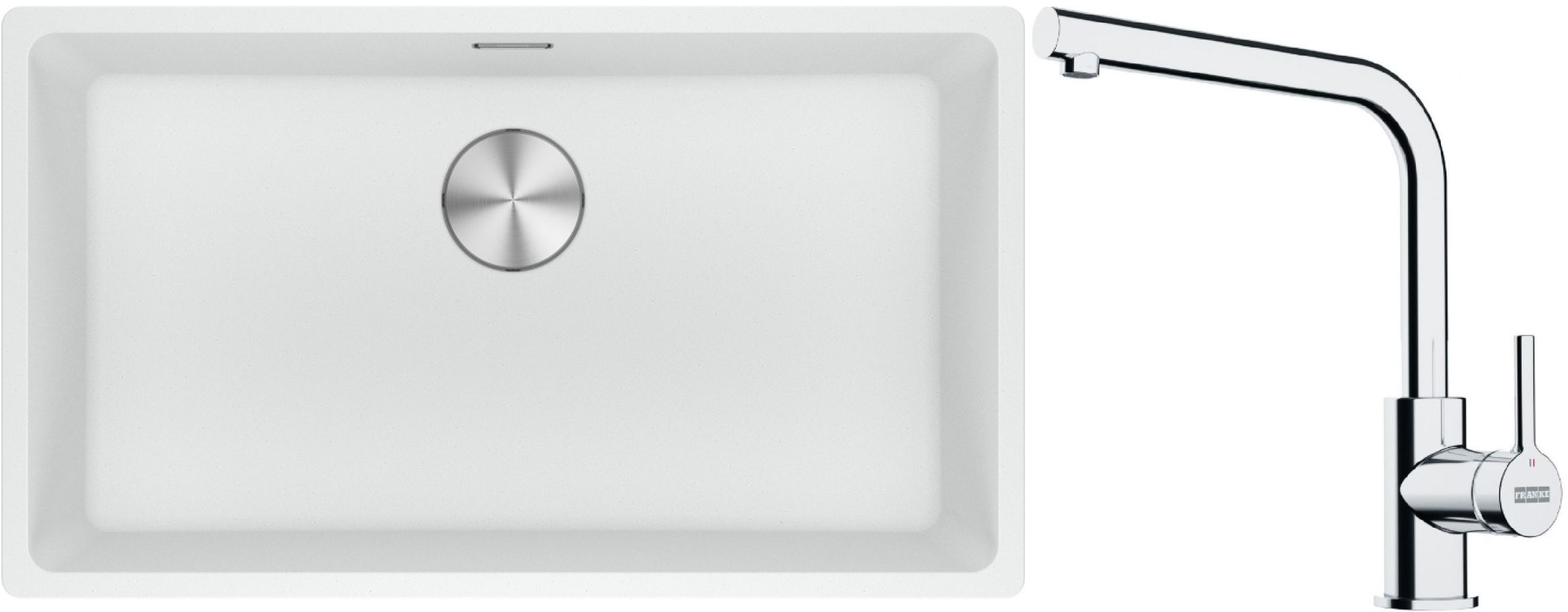 Set Granitspüle Franke Maris 125.0687.263, Küchenarmatur Franke Lina 115.0693.230