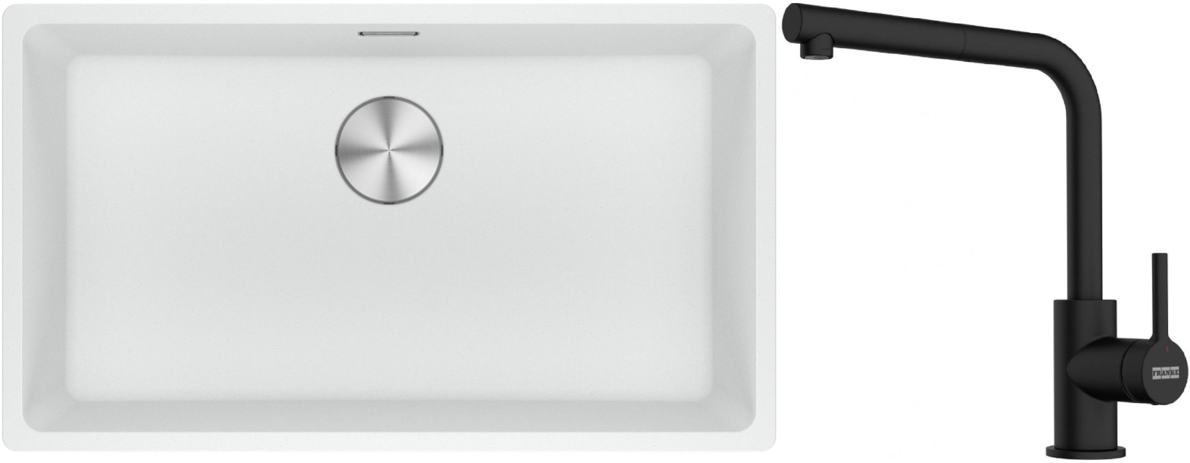 Set Granitspüle Franke Maris 125.0687.263, Küchenarmatur Franke Lina 115.0712.435