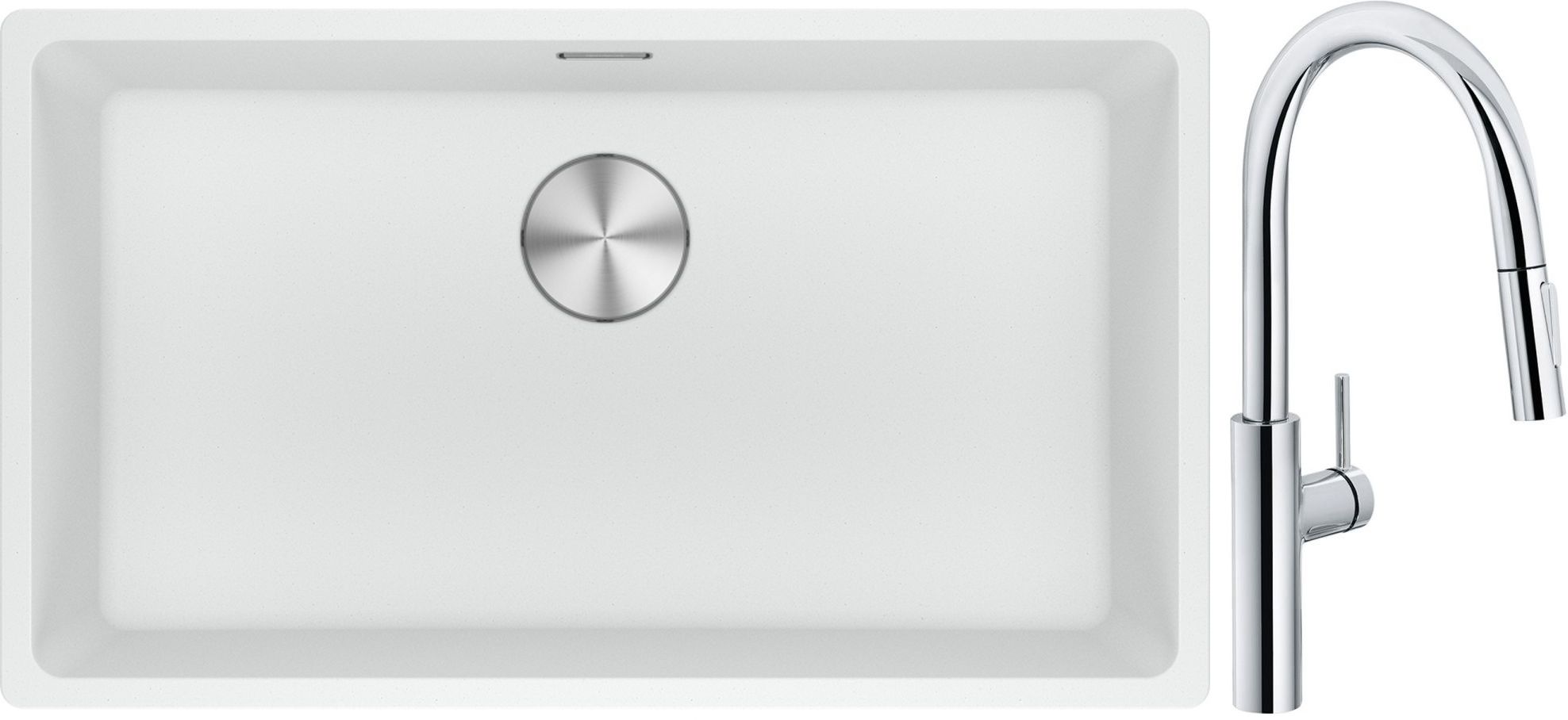 Set Granitspüle Franke Maris 125.0687.263, Küchenarmatur Franke Pescara L Slide-In 115.0538.940