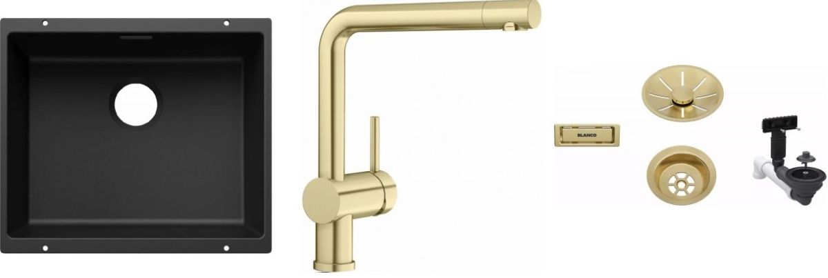 Set Küchenarmatur Blanco Linus 526683, Granitspüle Blanco Subline 500-U 527794, 207423