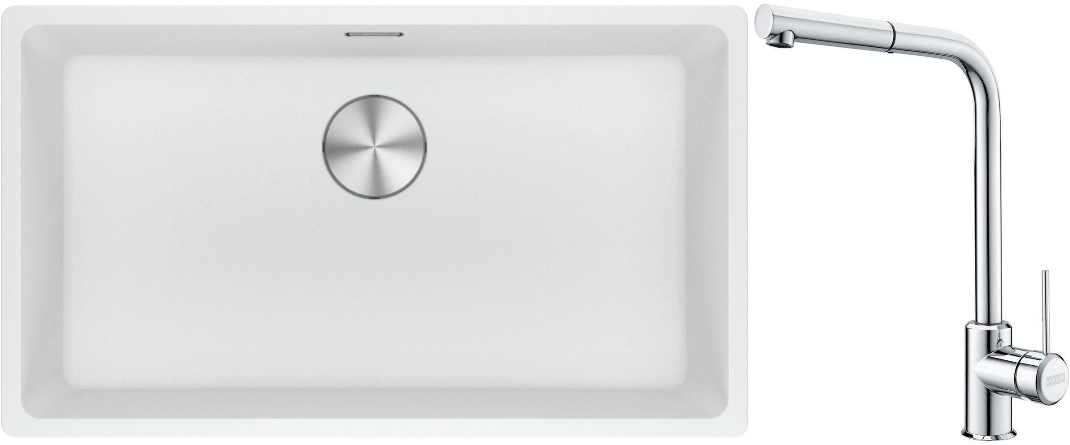 Set Granitspüle Franke Maris 125.0687.263, Küchenarmatur Franke Sirius Side 115.0668.280