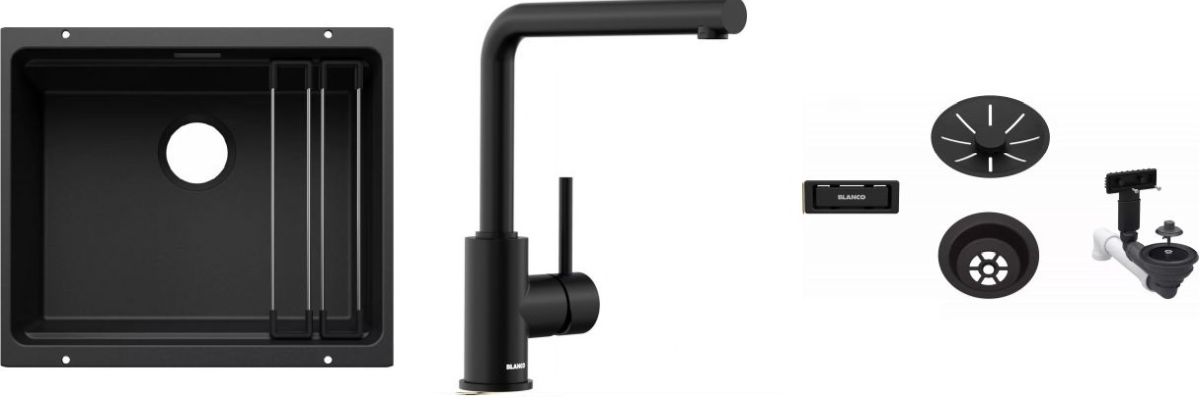 Set Granitspüle Blanco Etagon 500-U 527754, Küchenarmatur Blanco Mila 526657, 207422