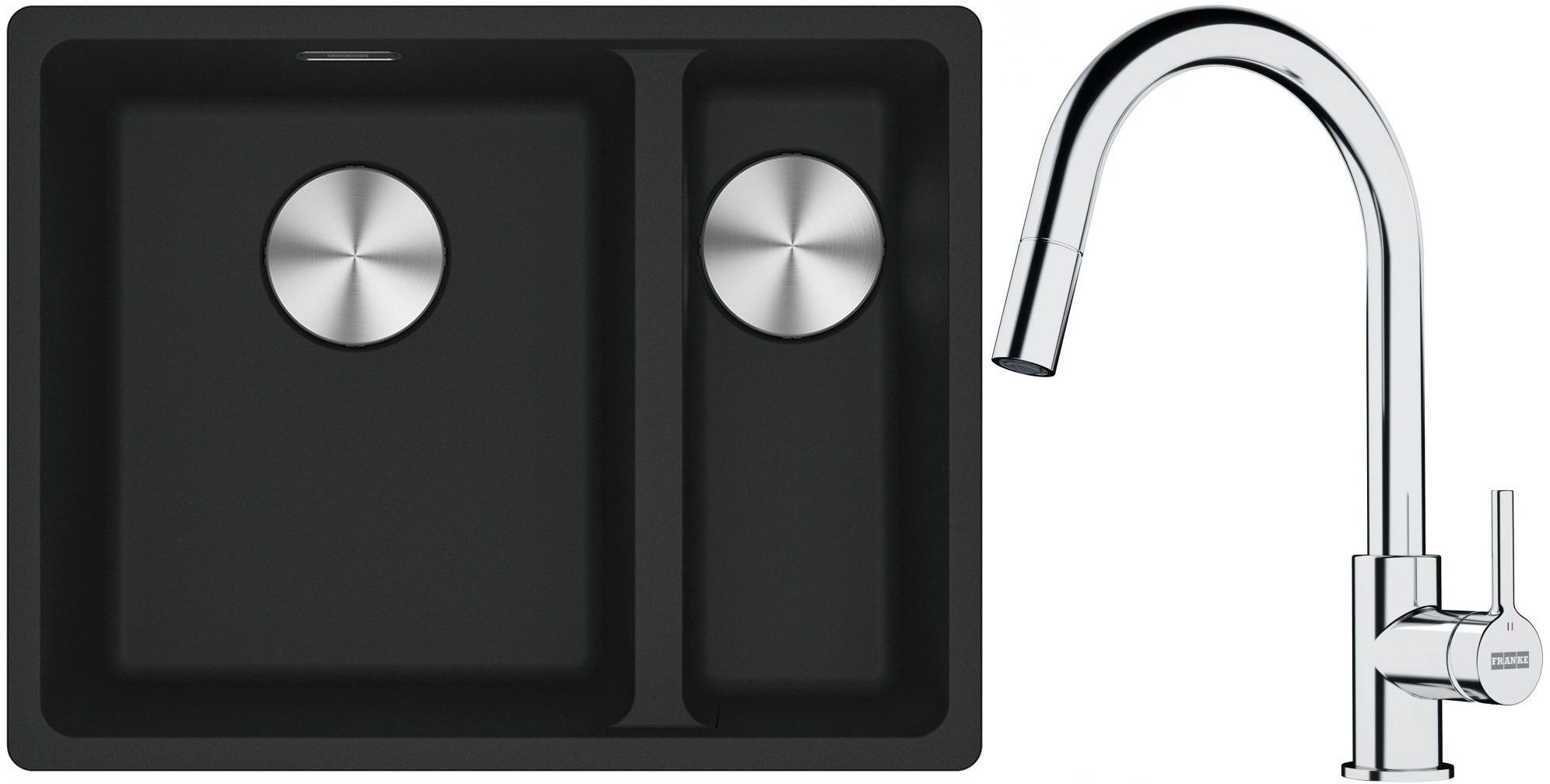 Set Granitspüle Franke Maris 125.0687.264, Küchenarmatur Franke Lina 115.0693.229