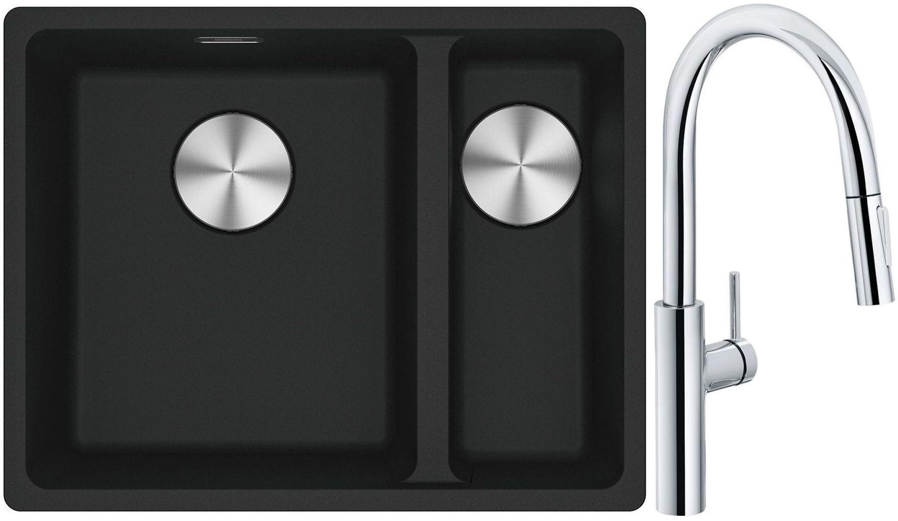 Set Granitspüle Franke Maris 125.0687.264, Küchenarmatur Franke Pescara L Slide-In 115.0538.940