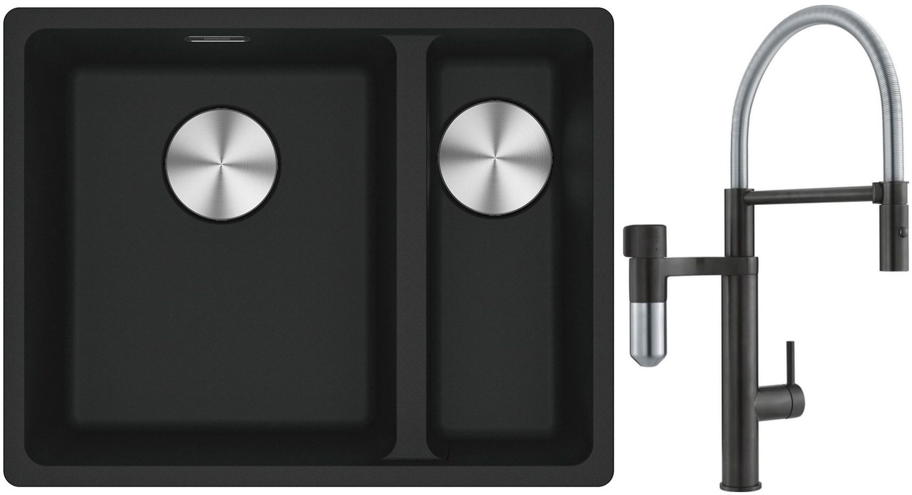 Set Küchenarmatur Franke Vital Semi-Pro 120.0621.313, Granitspüle Franke Maris 125.0687.264