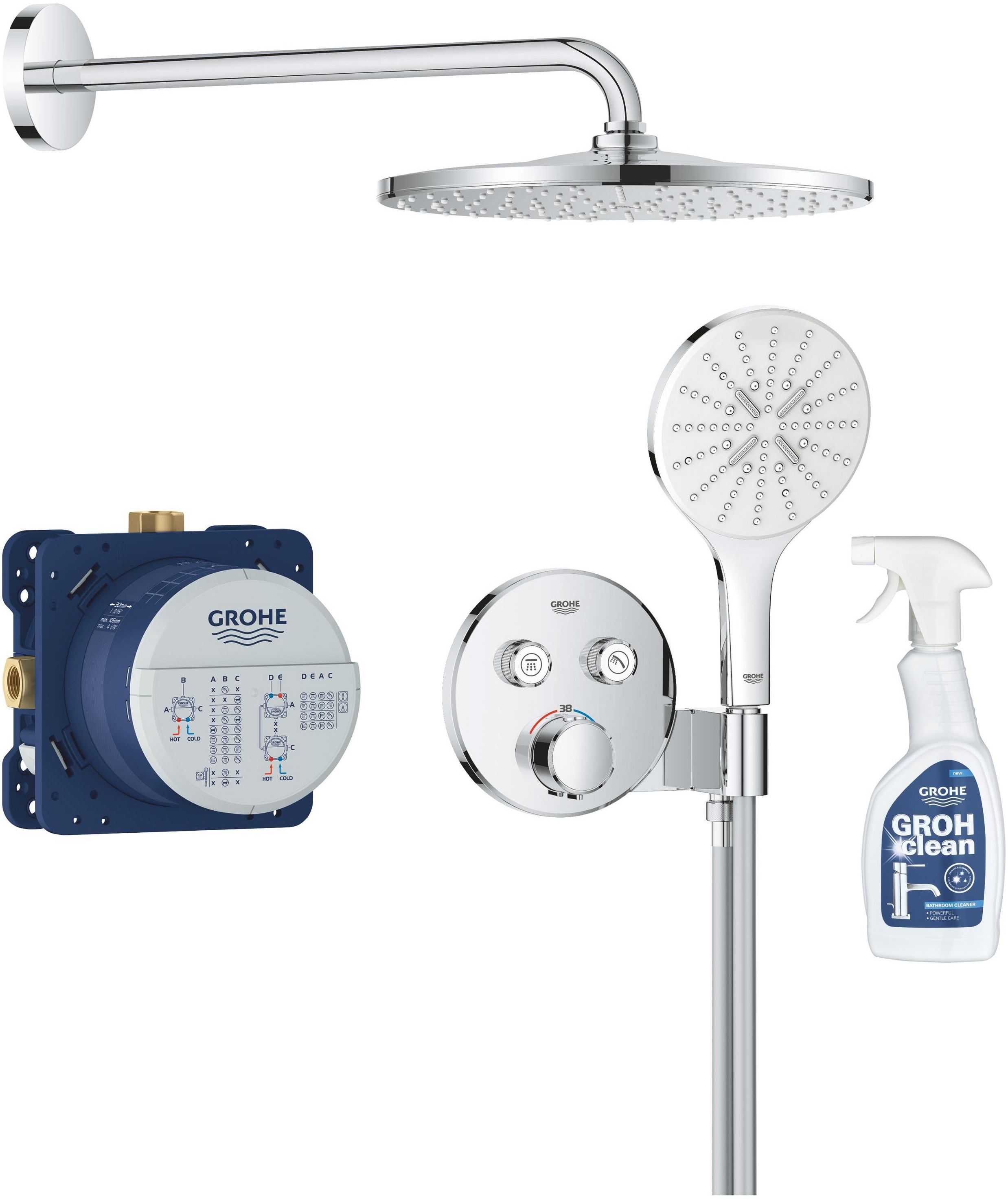 Set Duschset Grohe Precision Smartcontrol 34877000, Chromreiniger Grohe 48166000