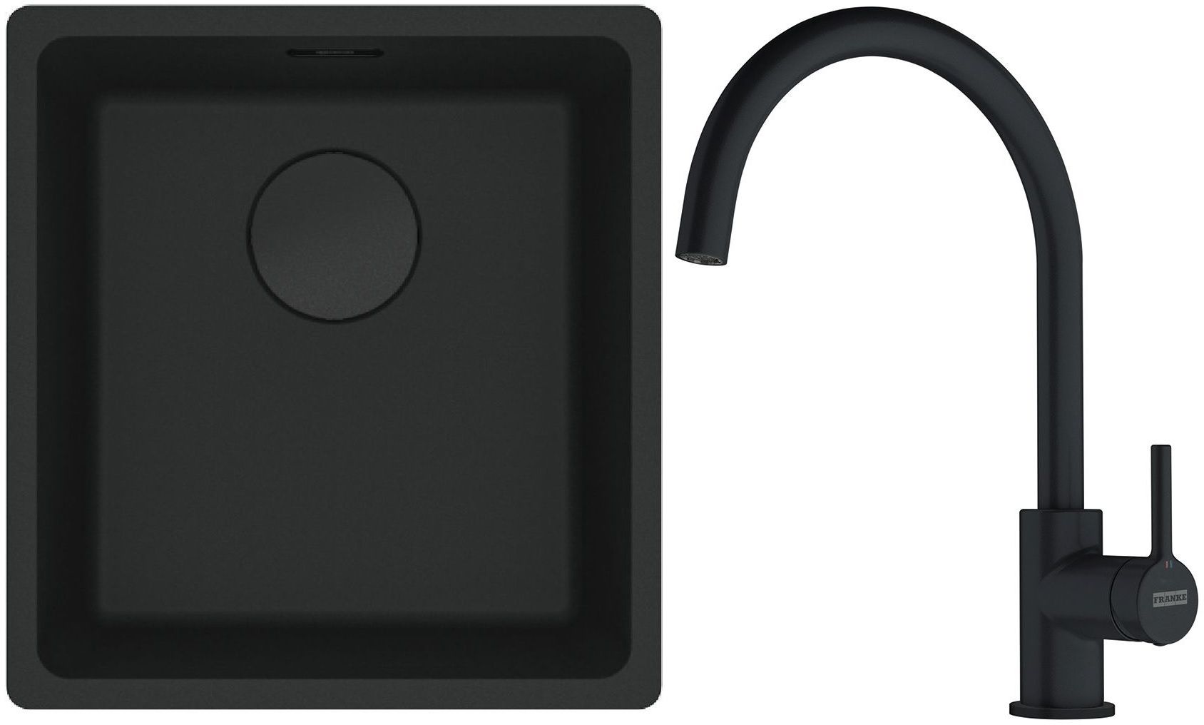 Set Granitspüle Franke Maris 125.0697.760, Küchenarmatur Franke Lina 115.0626.019