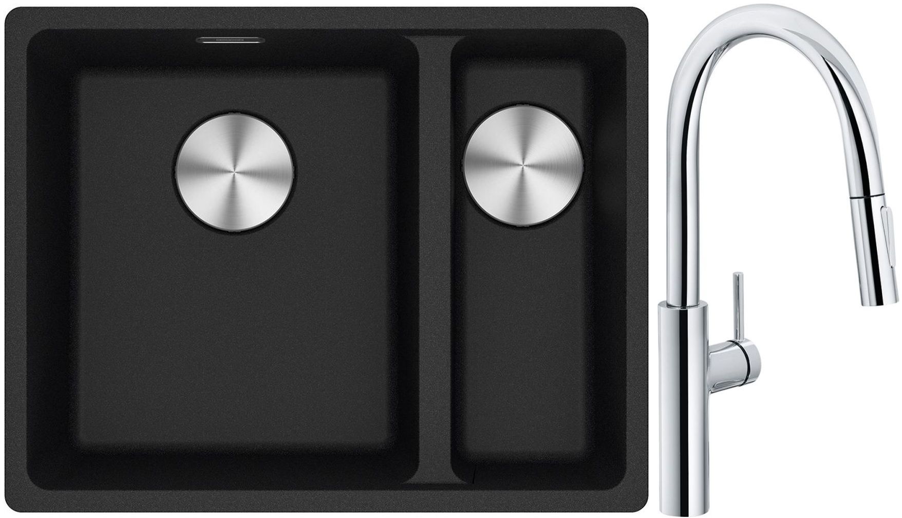 Set Granitspüle Franke Maris 125.0687.265, Küchenarmatur Franke Pescara L Slide-In 115.0538.940