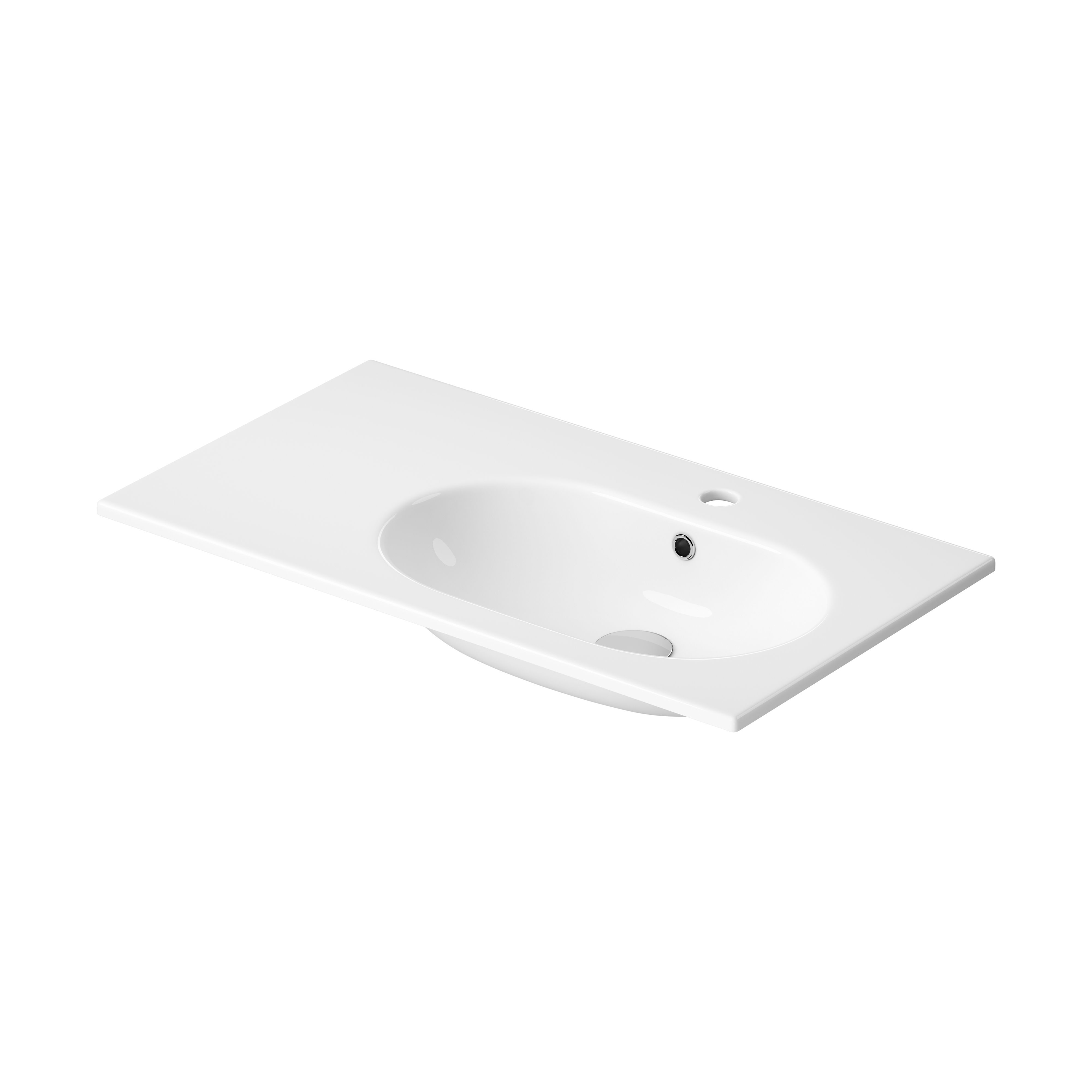 Cersanit Zen Waschbecken 80x45.5 cm rechteckig Einbauwaschbecken weiß glanz K117-004
