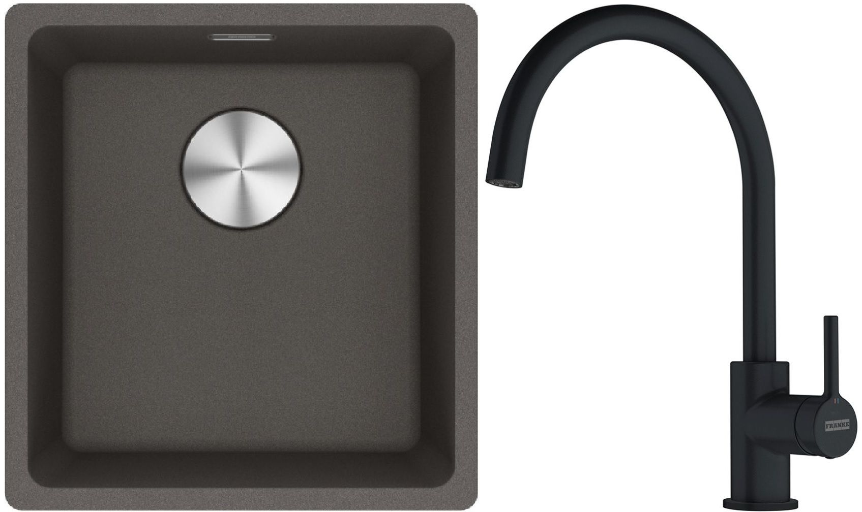 Set Granitspüle Franke Maris 125.0716.374, Küchenarmatur Franke Lina 115.0626.019
