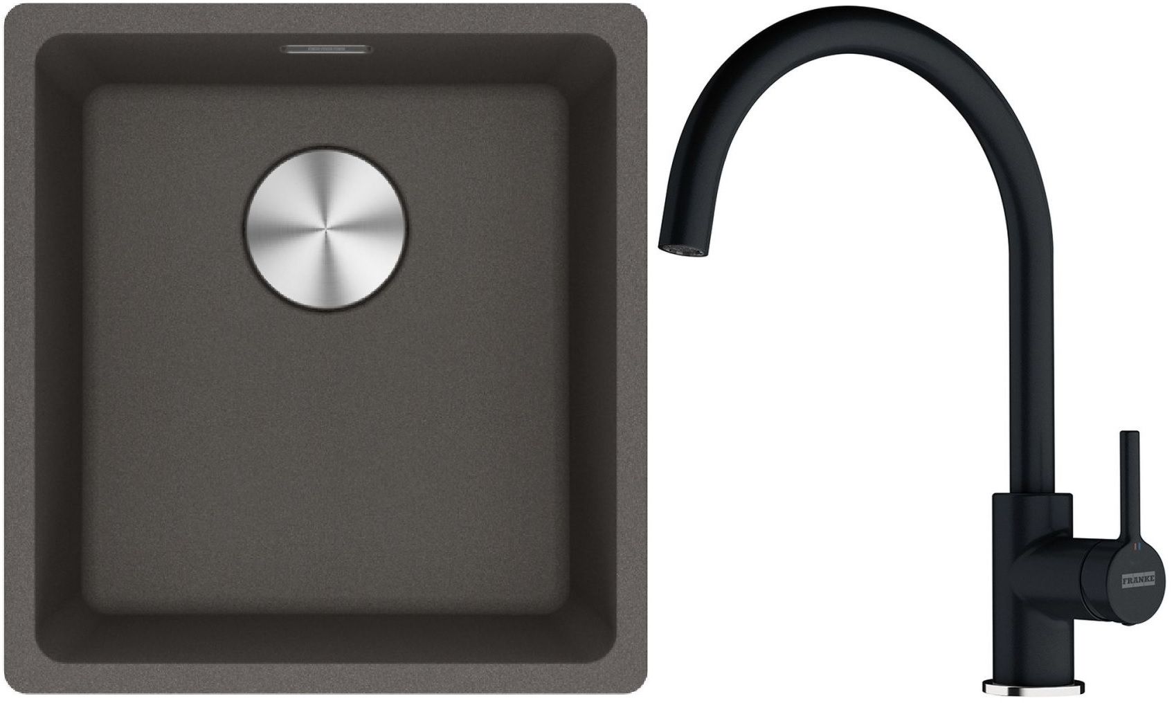 Set Granitspüle Franke Maris 125.0716.374, Küchenarmatur Franke Lina 115.0626.020