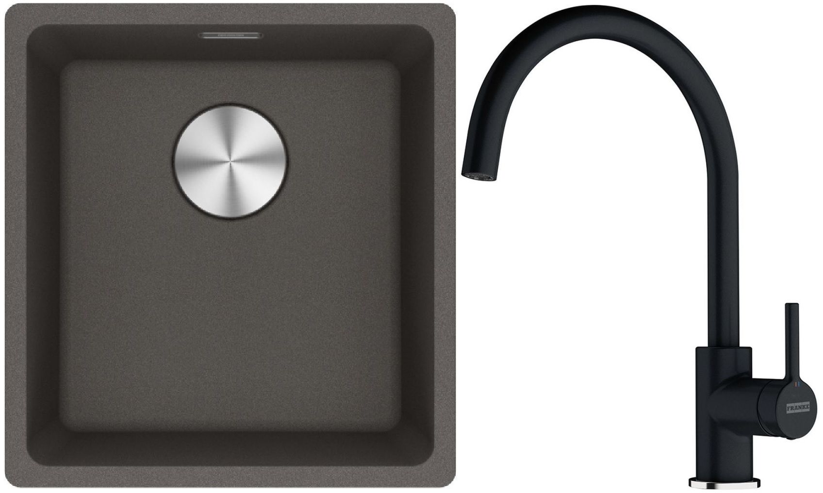 Set Granitspüle Franke Maris 125.0716.374, Küchenarmatur Franke Lina 115.0626.022