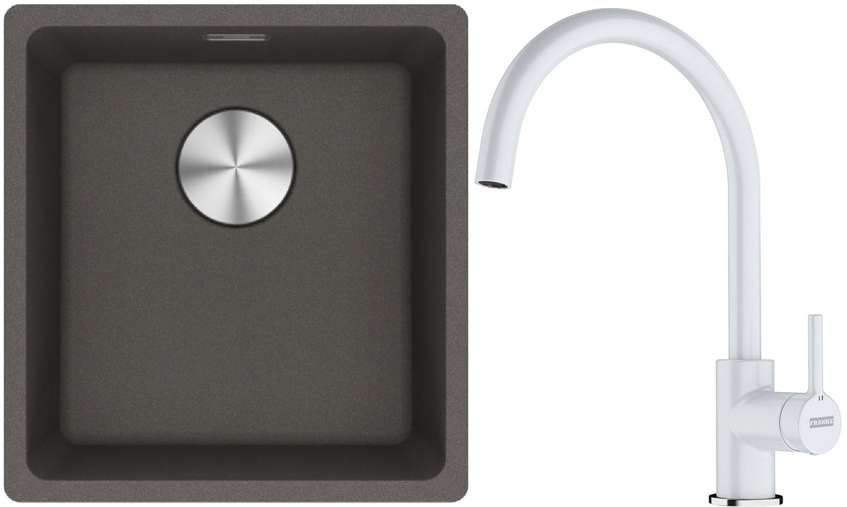 Set Granitspüle Franke Maris 125.0716.374, Küchenarmatur Franke Lina 115.0626.024