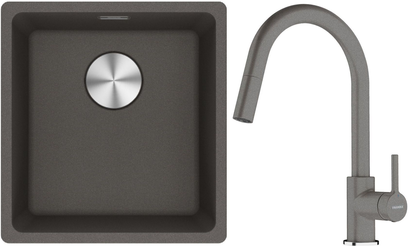 Set Granitspüle Franke Maris 125.0716.374, Küchenarmatur Franke Lina 115.0626.057