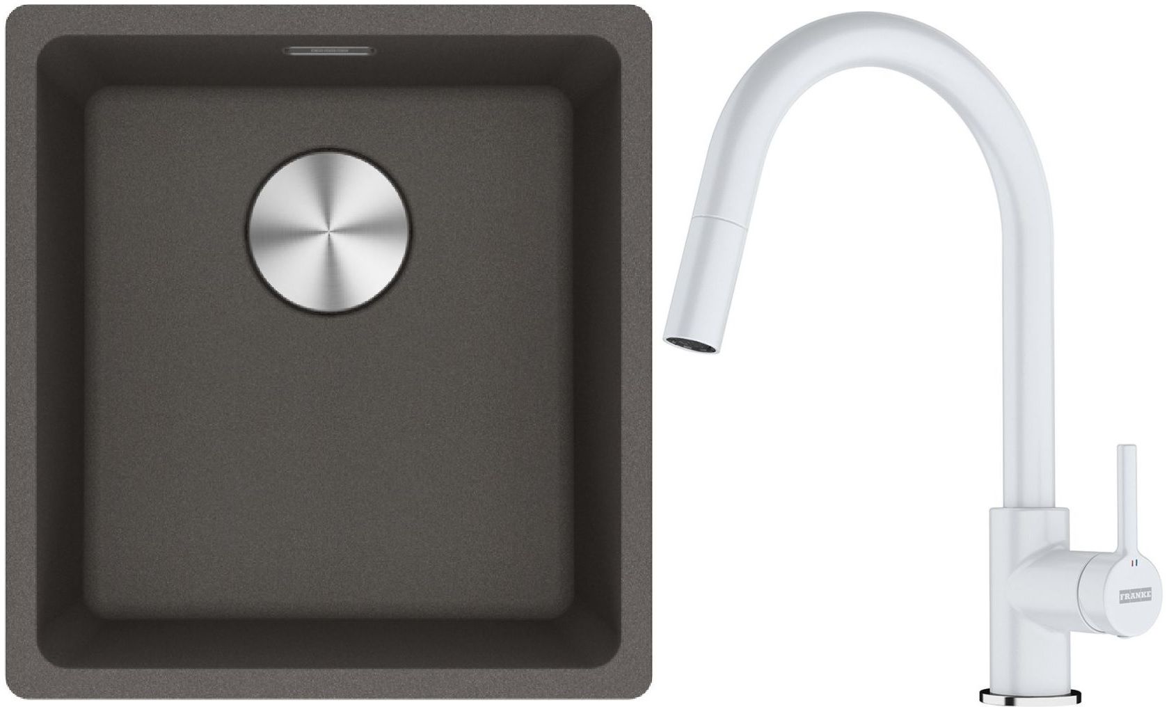 Set Granitspüle Franke Maris 125.0716.374, Küchenarmatur Franke Lina 115.0626.081