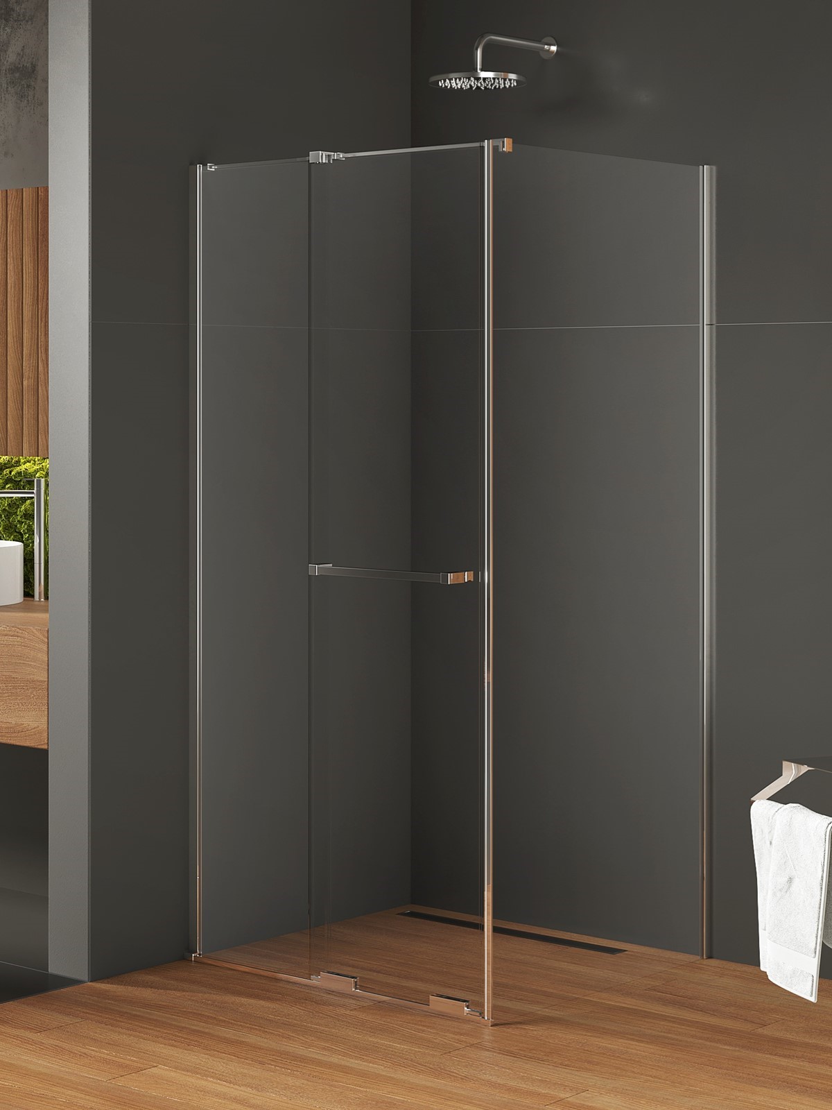 New Trendy Smart Dusche 110x100 cm rechteckig chrom Glanz/durchsichtiges Glas EXK-6589