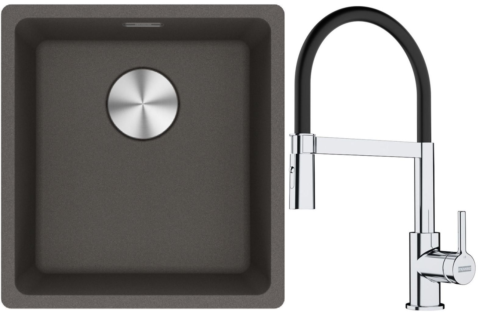 Set Granitspüle Franke Maris 125.0716.374, Küchenarmatur Franke Lina 115.0626.085