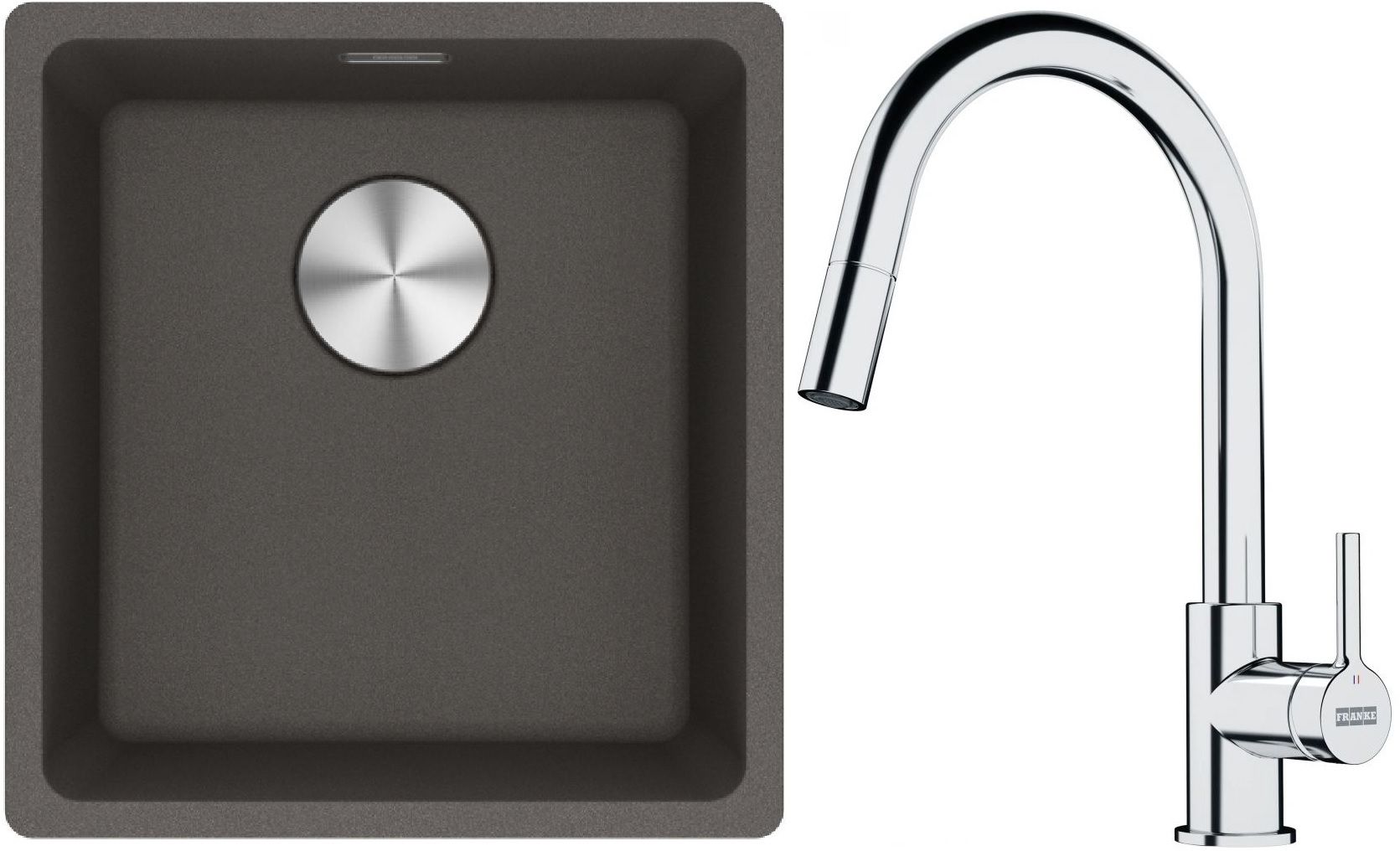 Set Granitspüle Franke Maris 125.0716.374, Küchenarmatur Franke Lina 115.0693.229
