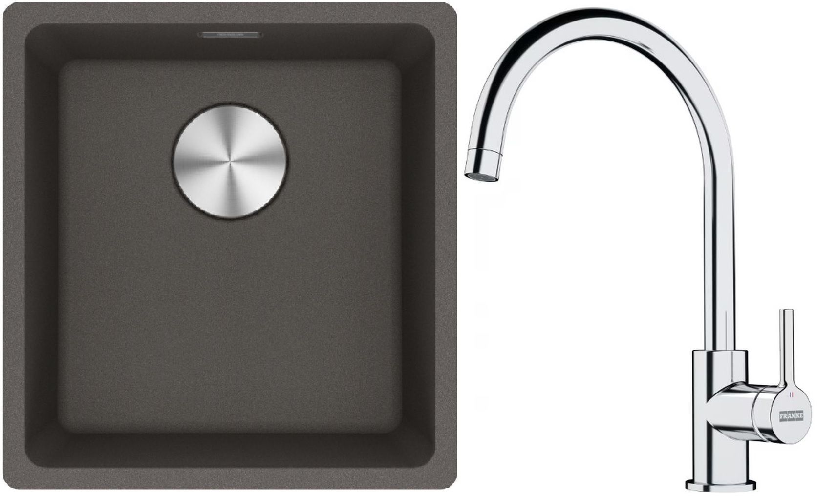 Set Granitspüle Franke Maris 125.0716.374, Küchenarmatur Franke Lina 115.0693.228
