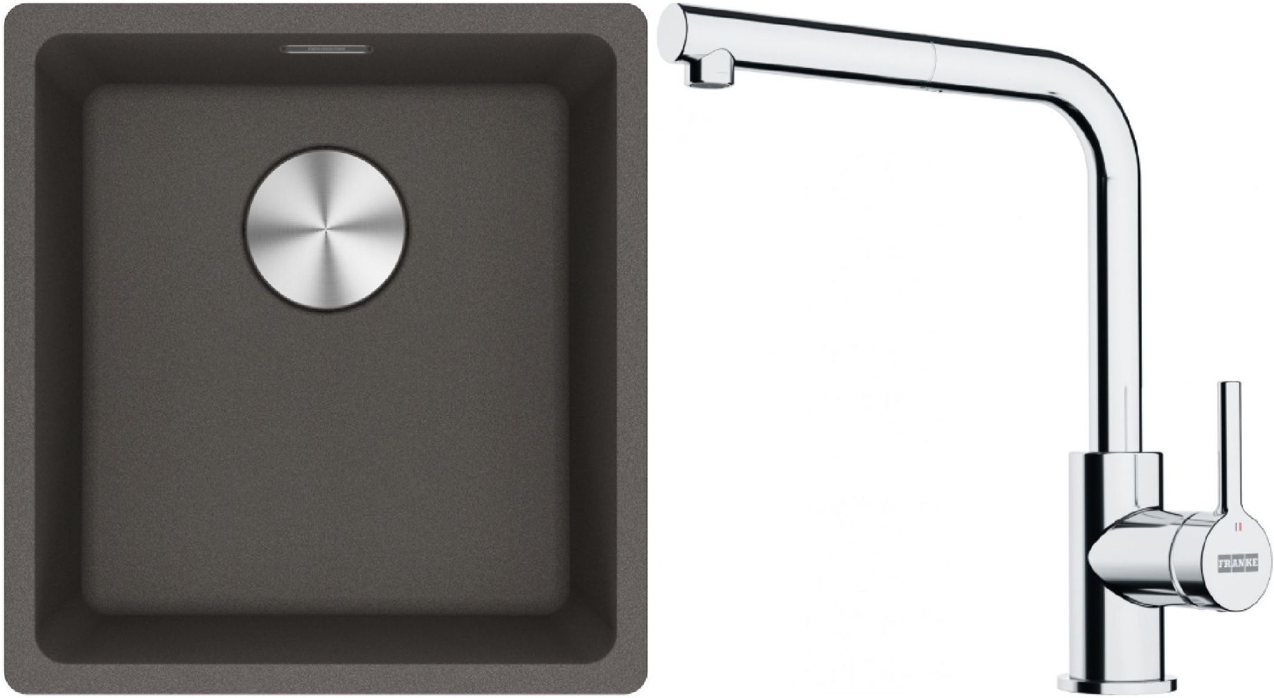 Set Granitspüle Franke Maris 125.0716.374, Küchenarmatur Franke Lina 115.0712.420