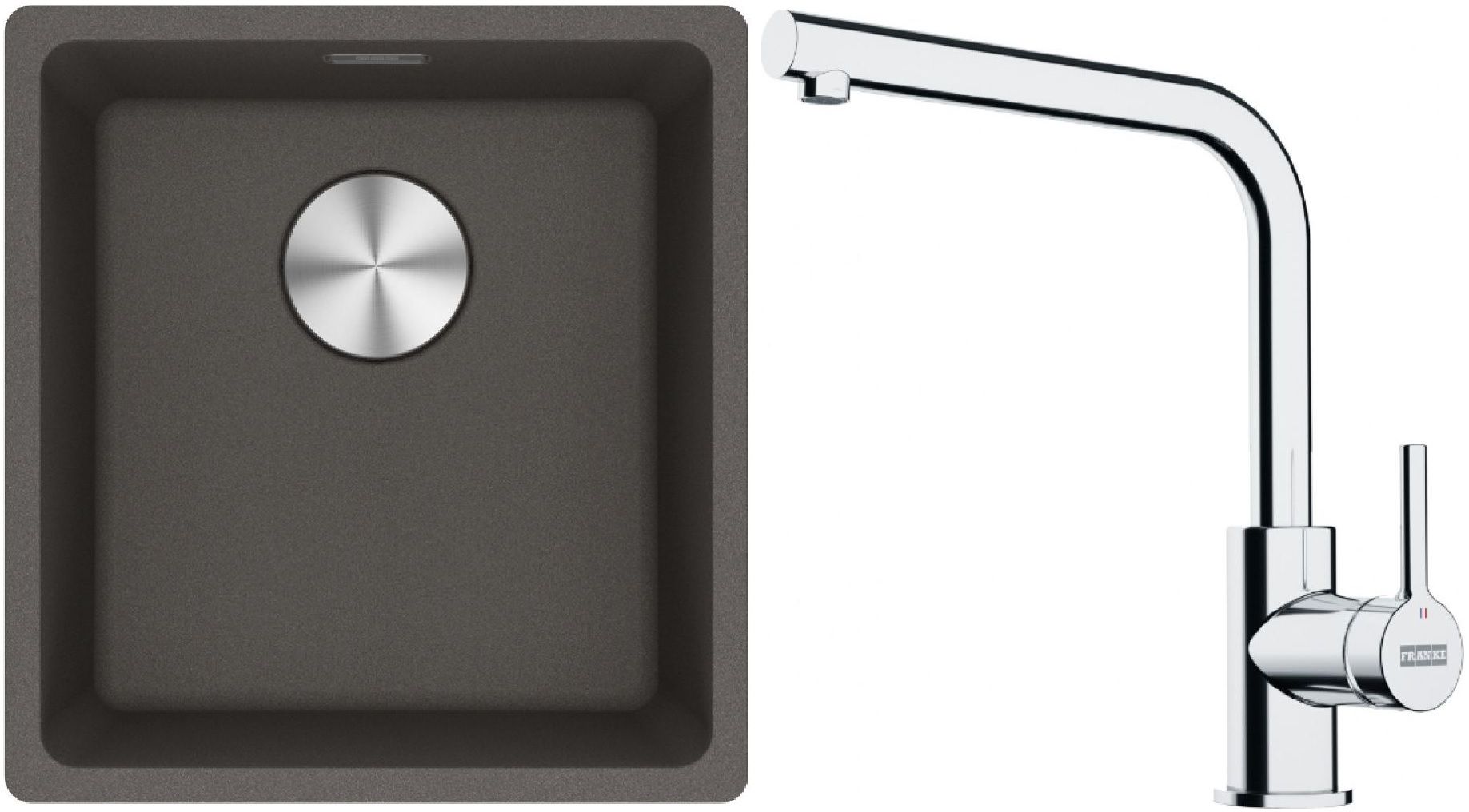 Set Granitspüle Franke Maris 125.0716.374, Küchenarmatur Franke Lina 115.0693.230