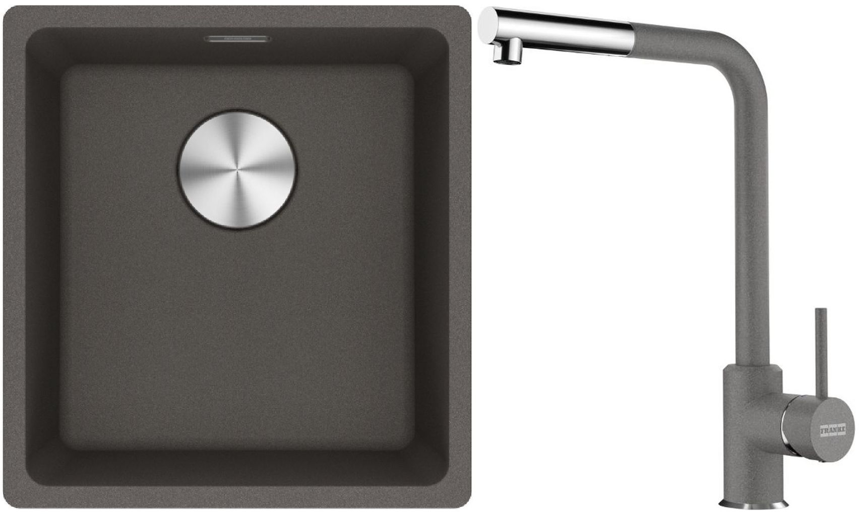 Set Granitspüle Franke Maris 125.0716.374, Küchenarmatur Franke Sirius Side 115.0668.280