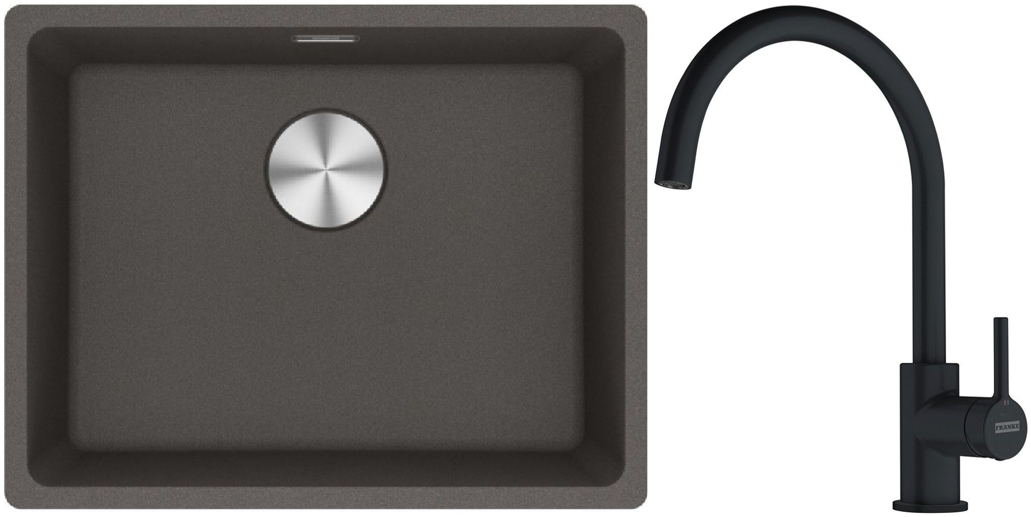 Set Granitspüle Franke Maris 125.0716.375, Küchenarmatur Franke Lina 115.0626.019