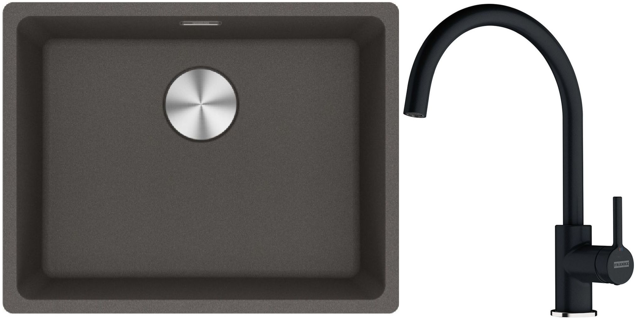 Set Granitspüle Franke Maris 125.0716.375, Küchenarmatur Franke Lina 115.0626.020
