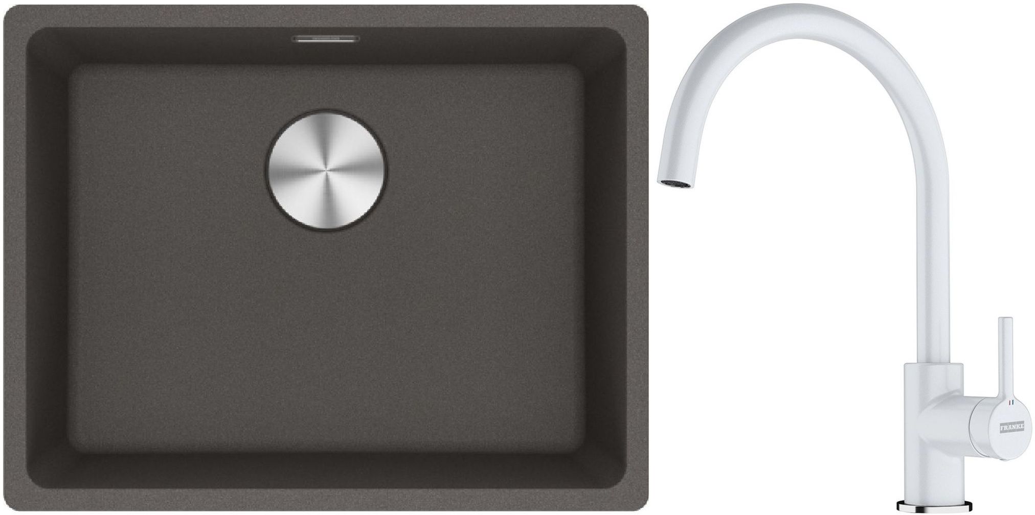 Set Granitspüle Franke Maris 125.0716.375, Küchenarmatur Franke Lina 115.0626.024