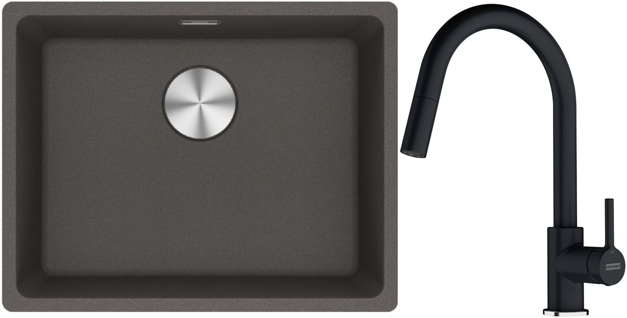Set Granitspüle Franke Maris 125.0716.375, Küchenarmatur Franke Lina 115.0626.055
