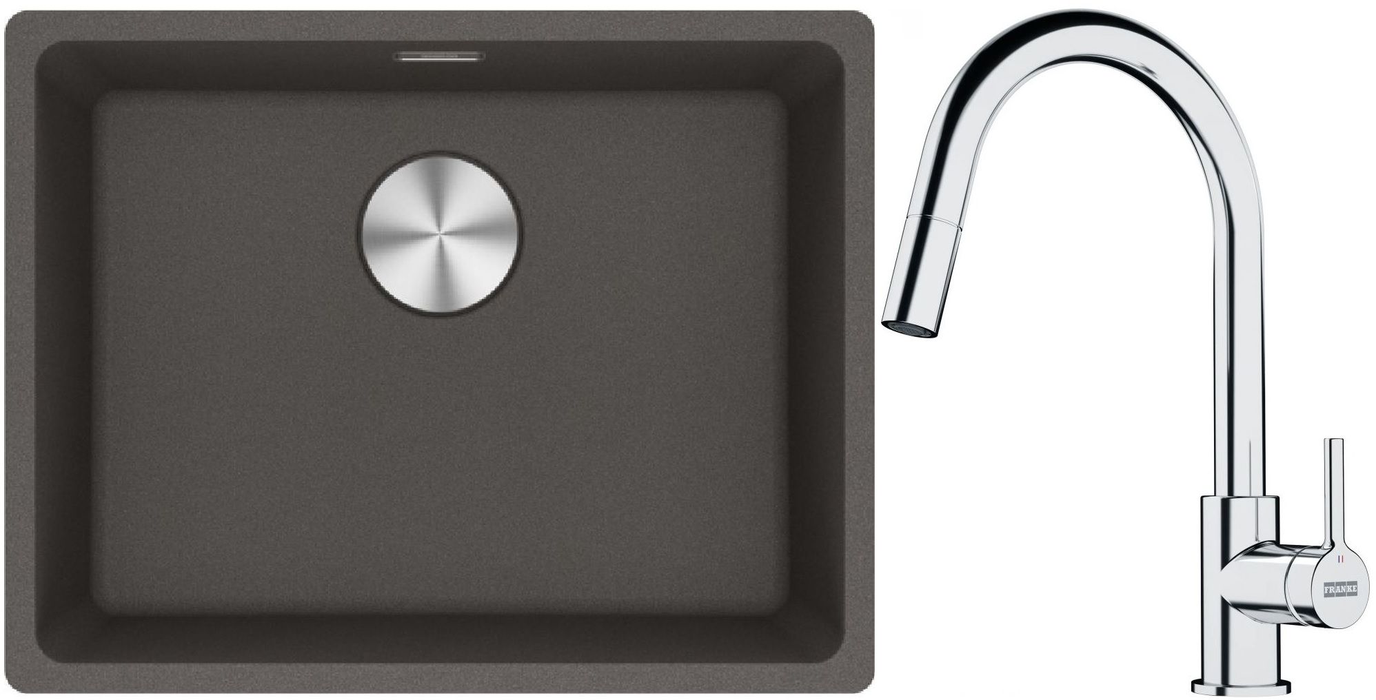 Set Granitspüle Franke Maris 125.0716.375, Küchenarmatur Franke Lina 115.0693.229